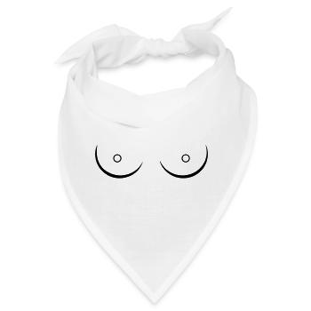 Brüste Boobies Line Art Skizze Feminismus - Bandana - Weiß - Vorne