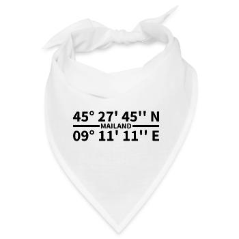 Mailand Koordinaten - Bandana - Weiß - Vorne