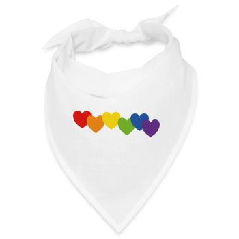 Herzen Regenbogenfarben - Bandana - Weiß - Vorne