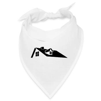 Logo des Dachhauses mit Dachgaube - Bandana - Weiß - Vorne