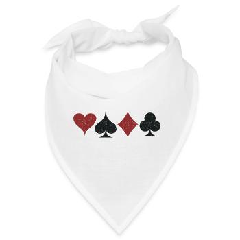 Karte Anzüge Symbole Grunge Textur - Bandana - Weiß - Vorne