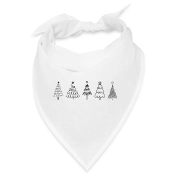 Weihnachtsbäume - Bandana - Weiß - Vorne