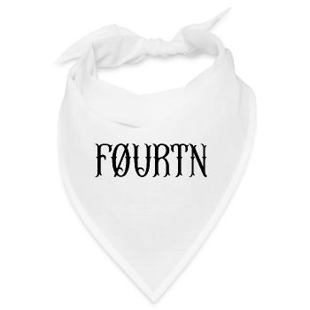 FØURTN Horizontal Logo – Minimal Streetwear - Bandana - Weiß - Vorne