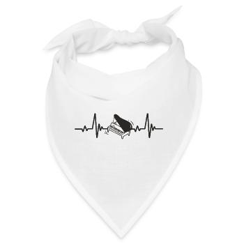 Flügel Klassische Musik-Herzinstrument - Bandana - Weiß - Vorne