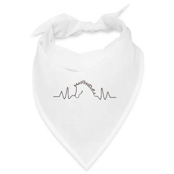 EKG-Linie Pferdeherzschlag-Reiten - Bandana - Weiß - Vorne