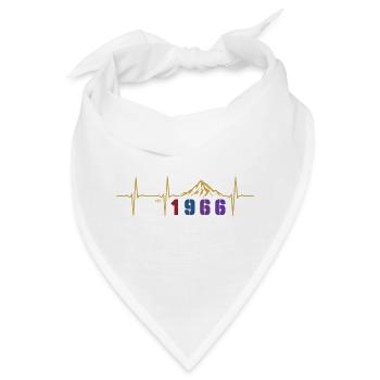 Vintage-Blumen 60 Jahre Sixties Geschenk 1966 - Bandana - Weiß - Vorne