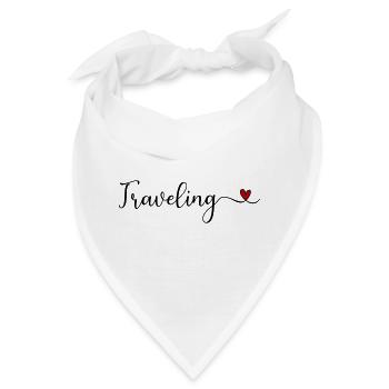 Typografie des reisenden Herzens - Bandana - Weiß - Vorne