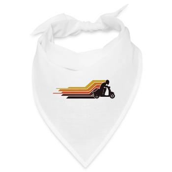  Rollerfahrer Moped Motor-Scooter Fahrer 70s 80s - Bandana - Weiß - Vorne