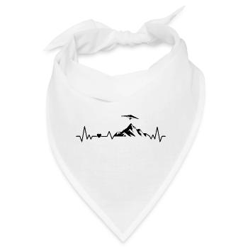 Drachenfliegen Herzschlag Drachenflieger Mit Berg - Bandana - Weiß - Vorne