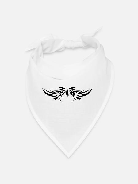 Zackiges Tribal Tattoo Ornament - Bandana - Weiß - Vorne