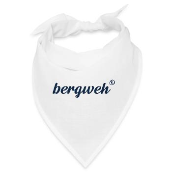 bergweh® Schriftzug dunkelblau - Exklusiv - Bandana - Weiß - Vorne