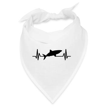 Hai Herzschlag Haifisch Haifischflosse - Bandana - Weiß - Vorne