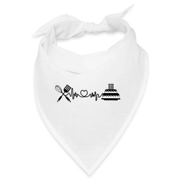 Cardio Herzfrequenz Küche - Bandana - Weiß - Vorne