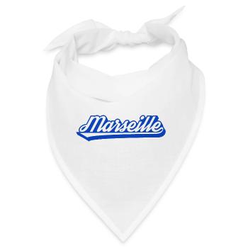 Marseille Retro Blau Script - Bandana - Weiß - Vorne