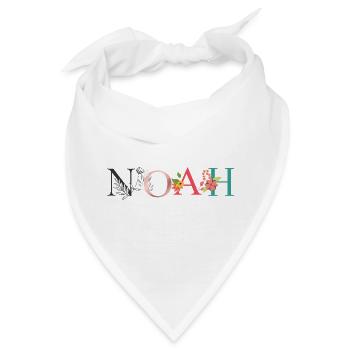NOAH Namenskunst mit gestickten Blumen - Bandana - Weiß - Vorne