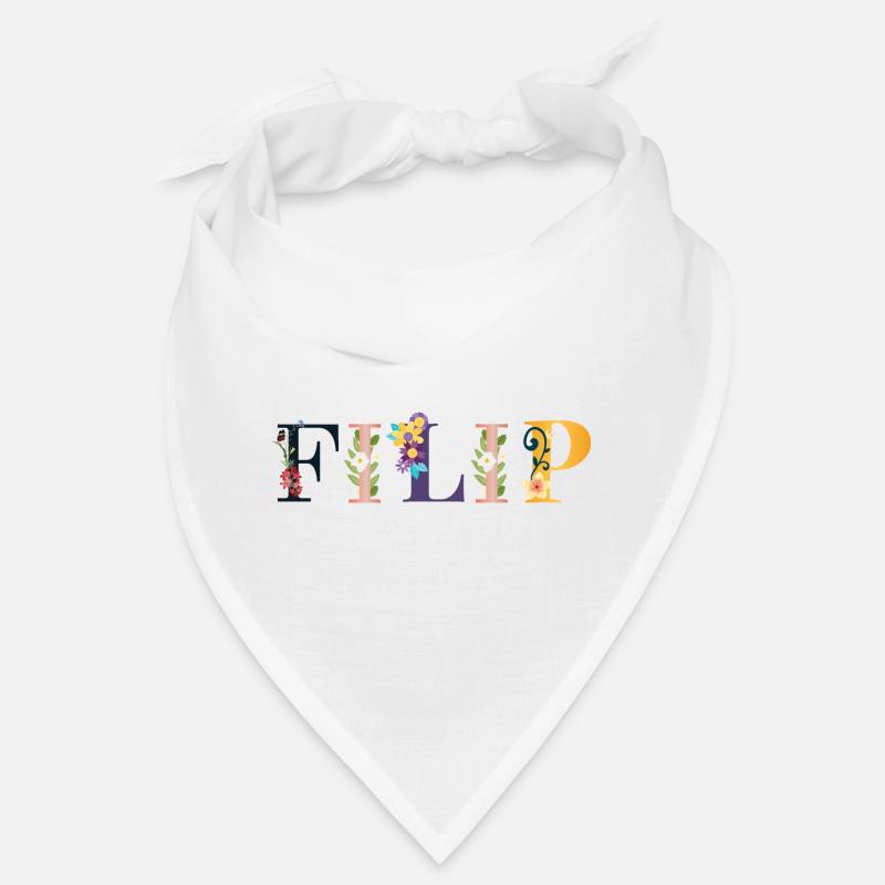 FILIP Name mit Blumen geschmückt Bandana