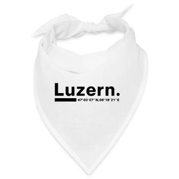 Luzern Koordinaten Schweiz Luzerner Luzernerin - Bandana - Weiß - Vorne