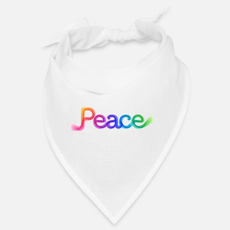 Farbige Peace-Schrift im Pfeildesign Bandana