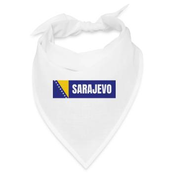 Sarajevo in Bosnien und Herzegowina Flaggenfarben - Bandana - Weiß - Vorne