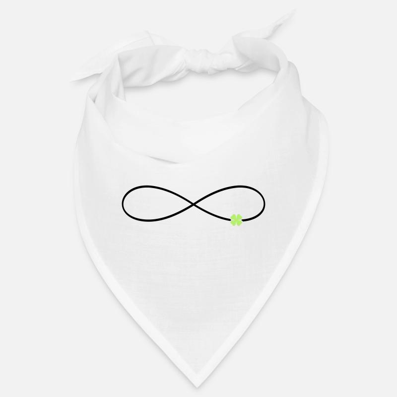 Unendlichkeitszeichen Glück Kleeblatt  - Bandana - Weiß