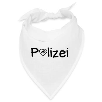 Polizei Liebe Polizist Polizisten Cops Geschenk - Bandana - Weiß - Vorne