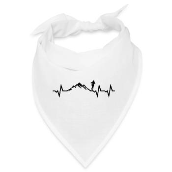 Berglauf Herzschlag, Laufen EKG - Bandana - Weiß - Vorne