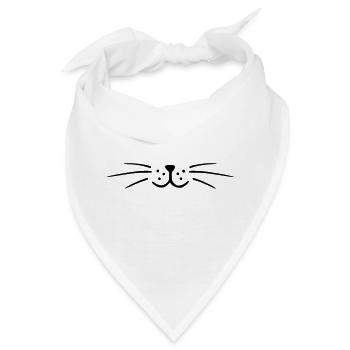 Schnurrhaare Katze. Katzengesicht. Cat face - Bandana - Weiß - Vorne