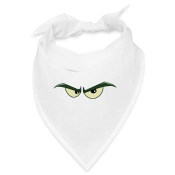 Böser Blick T Shirt & Hoodie - grüne, böse Augen - Bandana - Weiß - Vorne