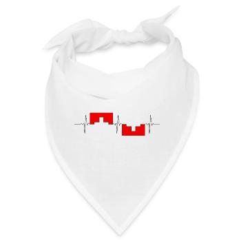 Herzfrequenz Schweiz - Bandana - Weiß - Vorne