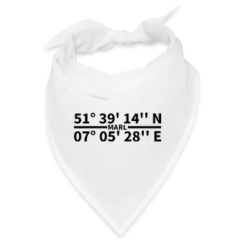 Marl Koordinaten - Bandana - Weiß - Vorne