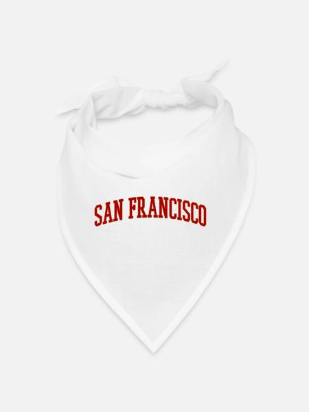 San Francisco Bogen Schriftzug Vintage - Bandana - Weiß