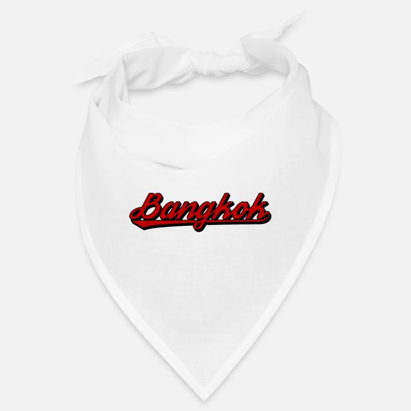 Bangkok Script Neon Red Bandana