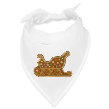 Süßer Lebkuchen Santa Claus Schlitten Weihnachten - Bandana - Weiß - Vorne
