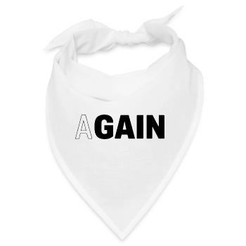 Hidden Gain — AGAIN Typography Motivational - Bandana - Weiß - Vorne