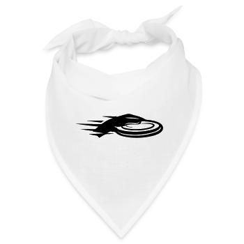 Wurfscheibe Flug Schwarz Symbol - Bandana - Weiß - Vorne