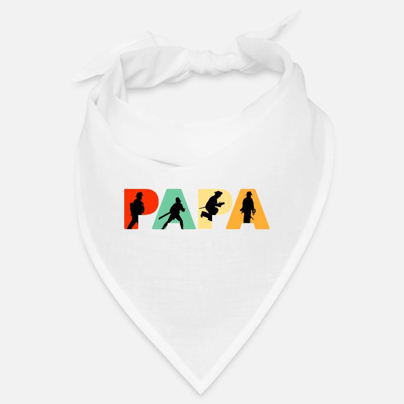 Papa Firefighter Retro Fireman Hero Dad Bandana