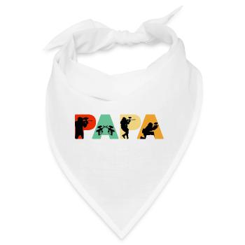 Paintball Papa Retro Silhouette Sportdesign - Bandana - Weiß - Vorne