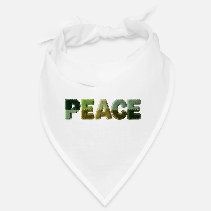 Peace Lettering Patchwork Look 70s Style Bandana
