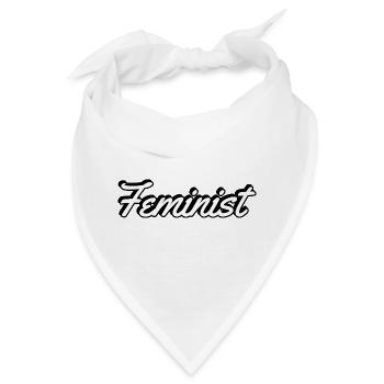 Feministisches Skript auf Bekleidung - Bandana - Weiß - Vorne