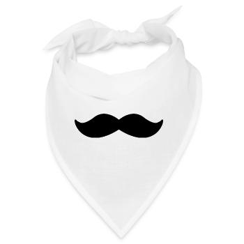 Schnurrbart - Bandana - Weiß - Vorne