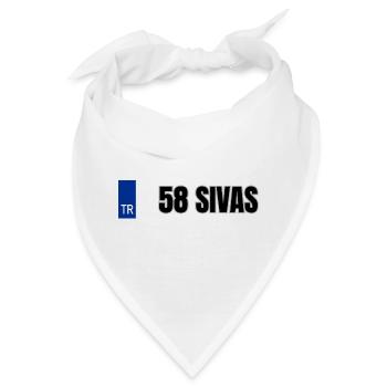 58 Sivas Kennzeichen | Türkisches Kennzeichen - Bandana - Weiß - Vorne