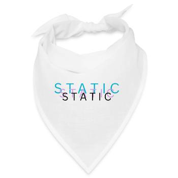 Static – Minimalistisches Glitch Typografie Design - Bandana - Weiß - Vorne