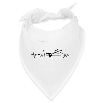 Herzschlag E-Guitarre Bass Für Guitarrist Bassist - Bandana - Weiß - Vorne