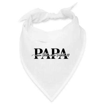 Papa Mein Held Mein Vorbild. Geschenkidee Vatertag - Bandana - Weiß - Vorne