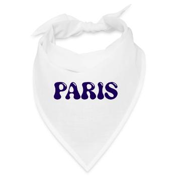 Pariser Glänzende Marineblaue Patentbriefe - Bandana - Weiß - Vorne