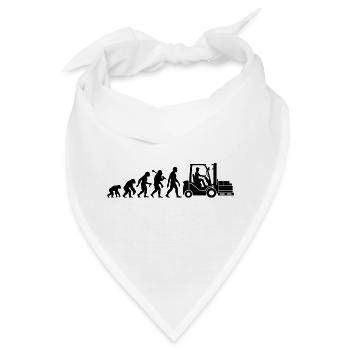 Gabelstapler Evolution Für Staplerfahrer Lagerist - Bandana - Weiß - Vorne