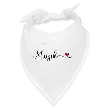 Musik Herz - Bandana - Weiß - Vorne