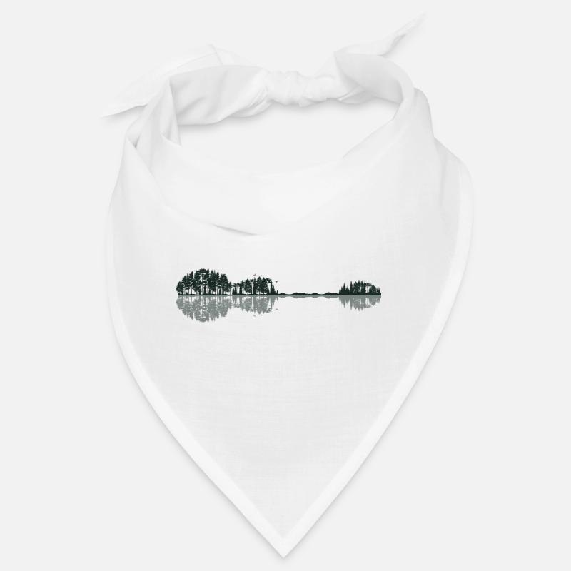 Guitar Forest Trees Nature Lake Reflection Bandana