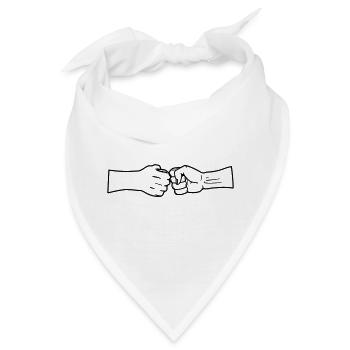 Respektiere zwei Fäuste ohne Text - Bandana - Weiß - Vorne