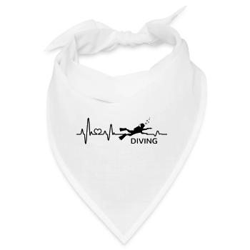 Taucher Herzschlag ich liebe tauchen Pulsschlag - Bandana - Weiß - Vorne